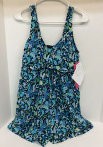 Swimsuit-Romper Fit 4 U  Romper Ruffle Detail A394008 Blue SZ 6 LAST ONE!